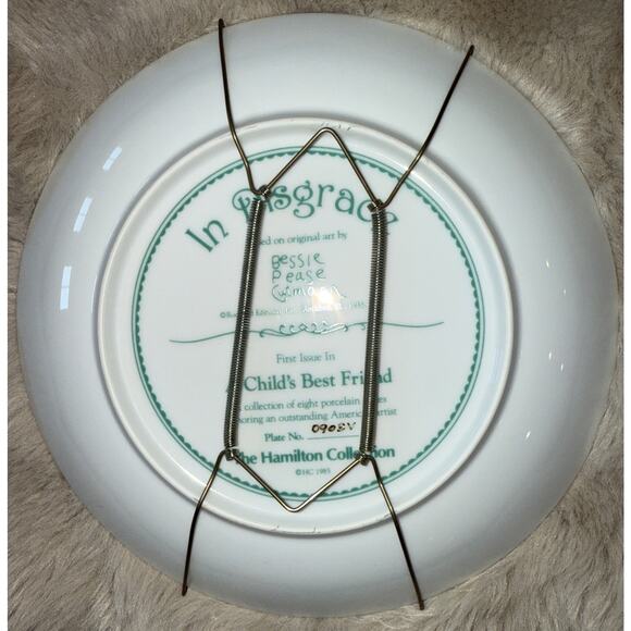 Bessie Pease Gutmann “In Disgrace” Plate Hamilton Collection 1985 Child Dog - Picture 2 of 4